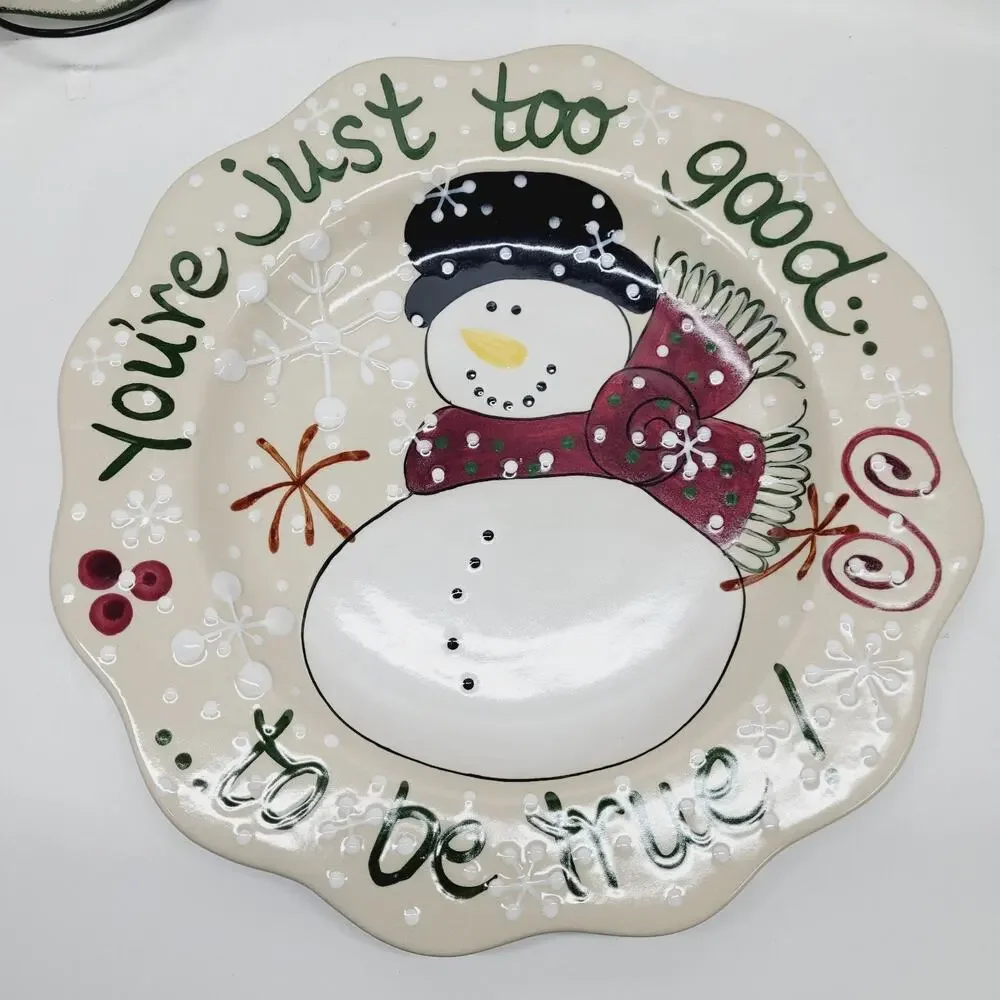 3 PC Set EXPRESSLY YOURS Serving Platter Plate & Bowl Vintage Christmas Pottery